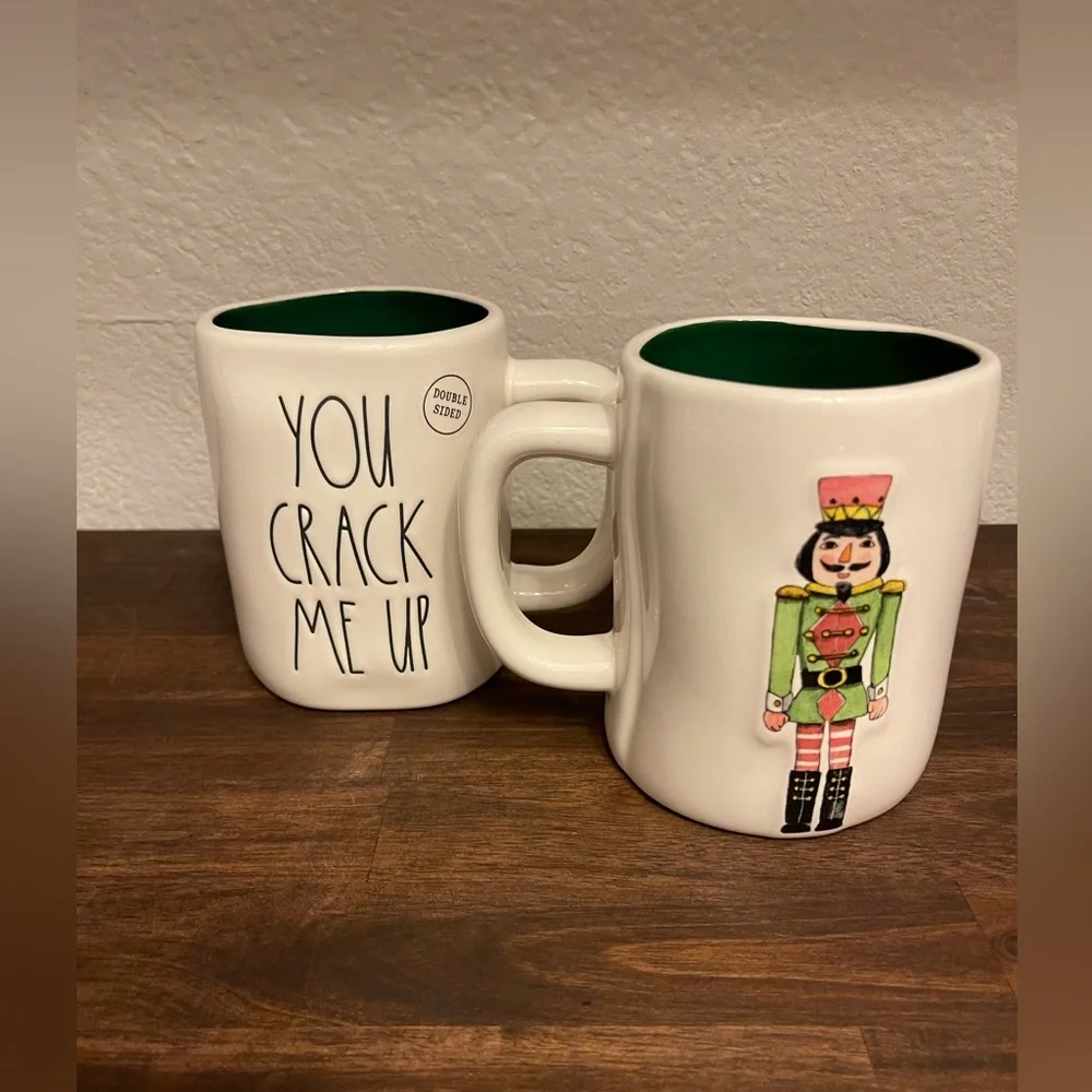 New Rae Dunn set‎ of 2 Nutcracker two-sided Christmas mugs